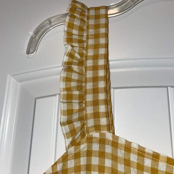 Yellow and White Gingham Babydoll Dress - Picture 2 of 4